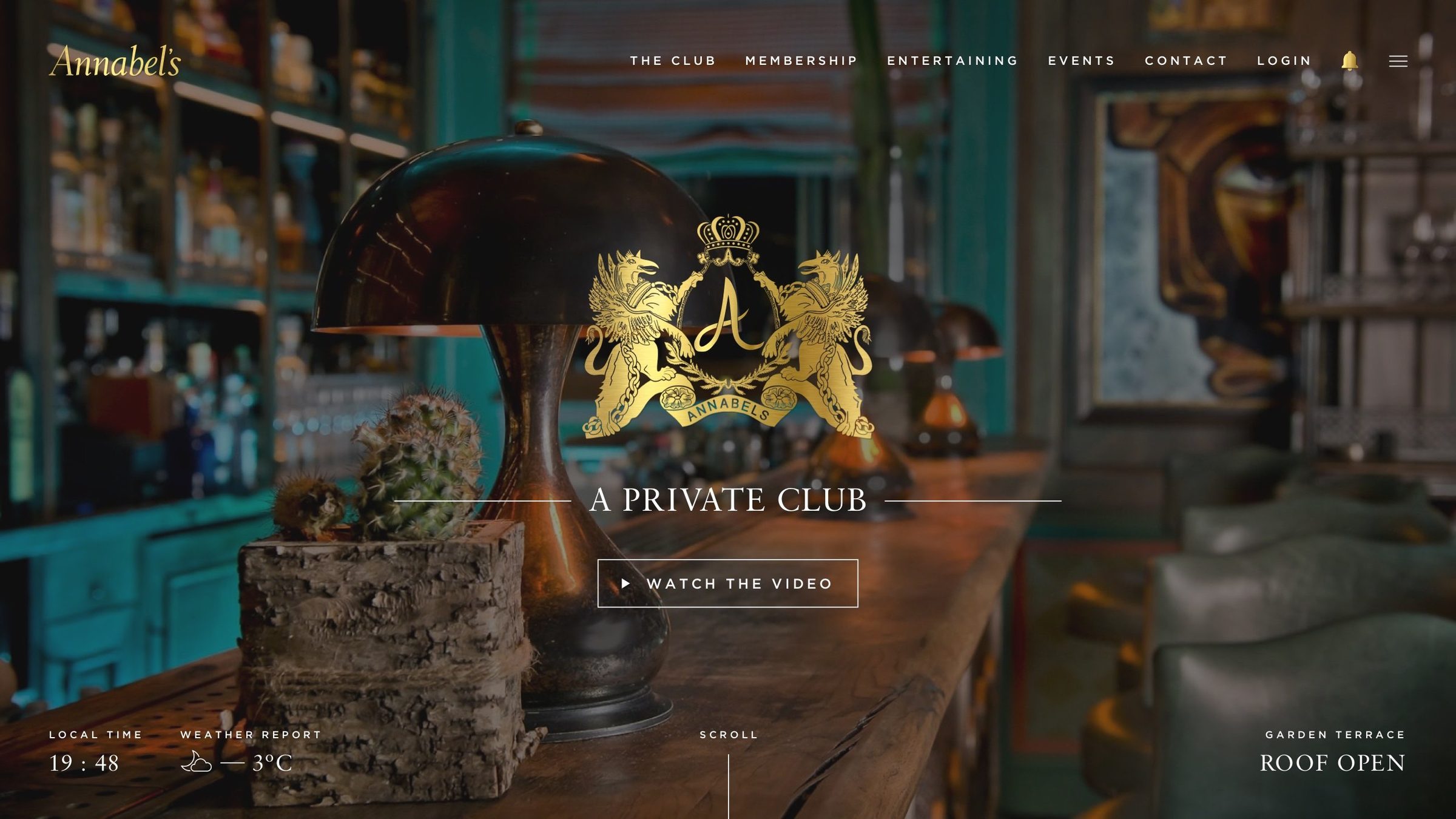 Annabel's website homepage